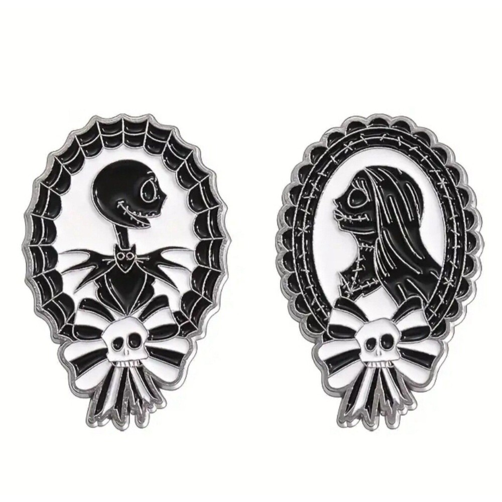 Nightmare Before Christmas Jack and Sally enamel pin set‎